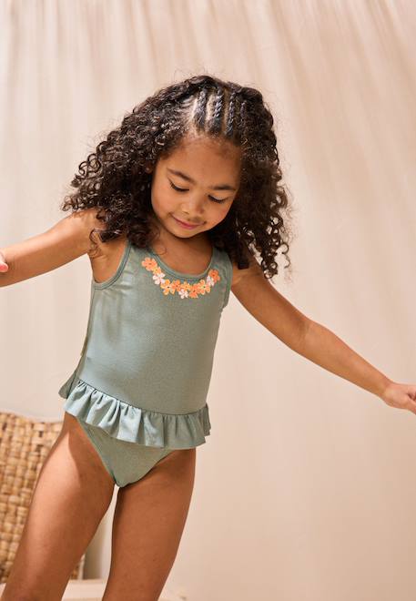 Maillot de bain enfant 1 pièce fleur Vert 1 - vertbaudet enfant 