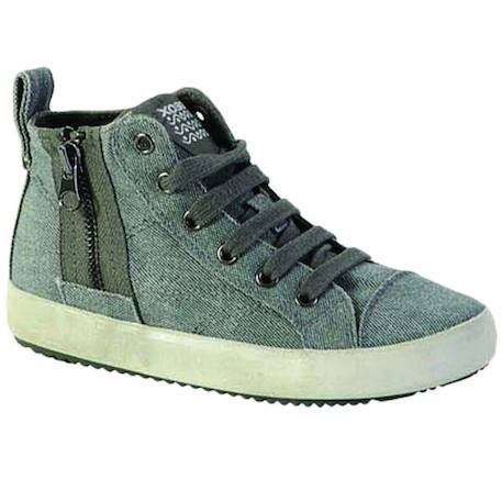Baskets montantes  à lacets  velours Grey+Jeans 1 - vertbaudet enfant 