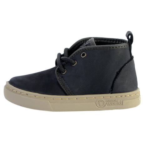 Baskets basses  à lacets  velours Noir+Or 2 - vertbaudet enfant 