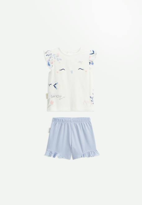 Pyjama enfant 2 pièces manches courtes tiana Ecru 1 - vertbaudet enfant 