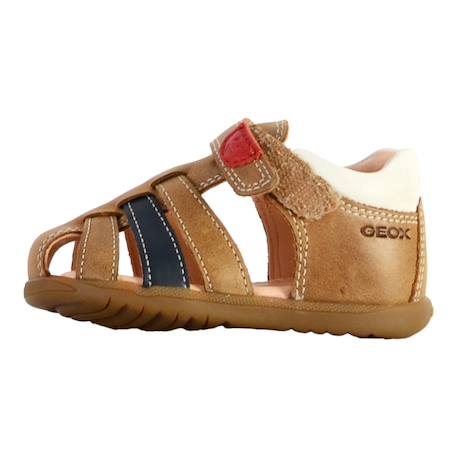 Sandales en cuir  à scratch Avio blanc+Caramel 8 - vertbaudet enfant 