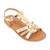 Sandales en cuir  à brides Beige or+Blanc argent 4 - vertbaudet enfant 