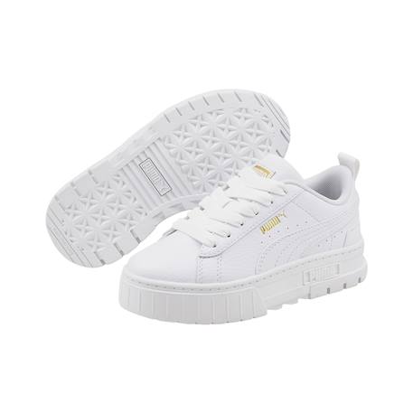Baskets basses  à lacets Blanc+Blanc or 9 - vertbaudet enfant 