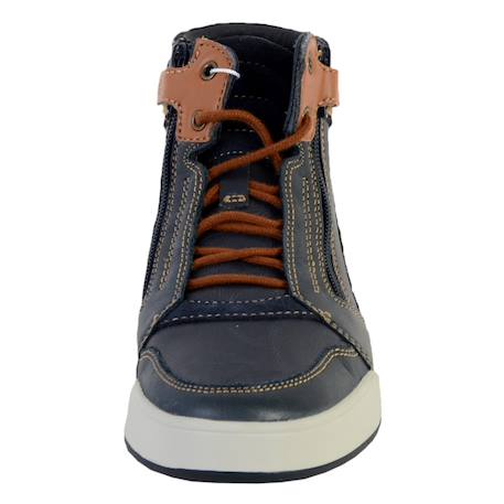 Baskets montantes  à lacets  velours Black avio+Navy lt brown 8 - vertbaudet enfant 