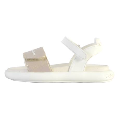 Sandales  à scratch Beige blanc 2 - vertbaudet enfant 