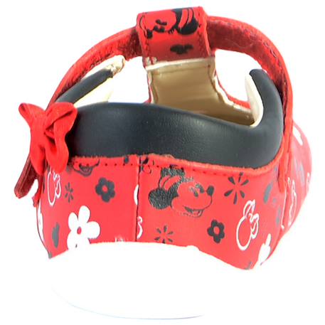 Ballerines en cuir  à scratch Rouge 3 - vertbaudet enfant 