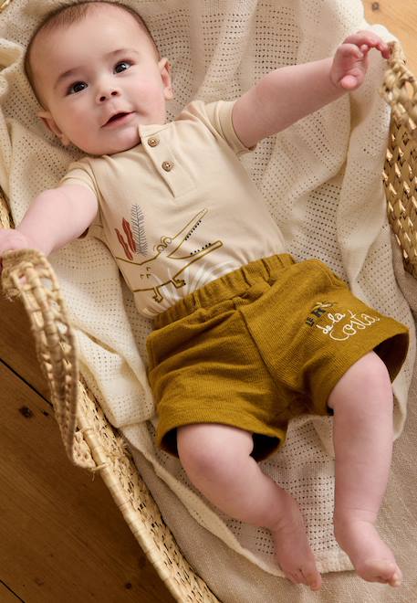 Ensemble body bébé et short costa Vert 1 - vertbaudet enfant 