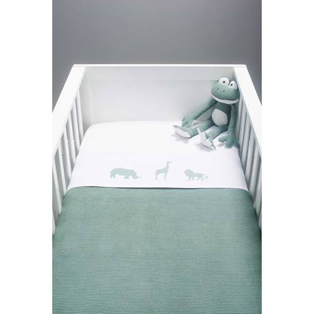 Couverture en tricot miffy nougat (75 x 100 cm) Beige+Blanc+Vert+Vert d'eau 22 - vertbaudet enfant 