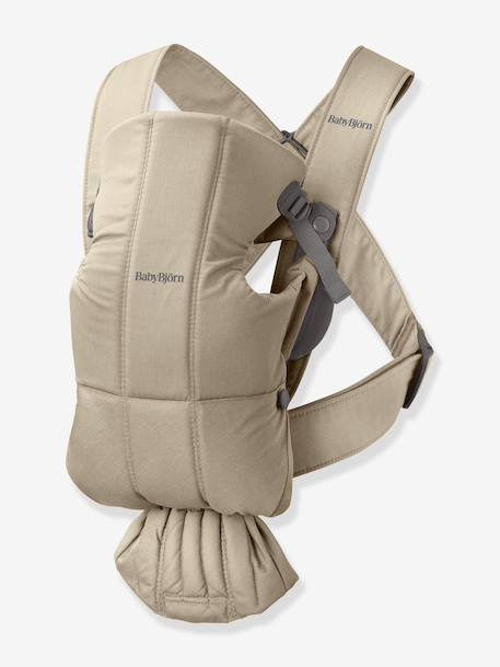 Porte-bébé Mini tissé BABYBJÖRN beige+noir 2 - vertbaudet enfant 