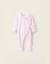 Grenouillère en velours avec nœud et broderie anglaise Rose 1 - vertbaudet enfant 