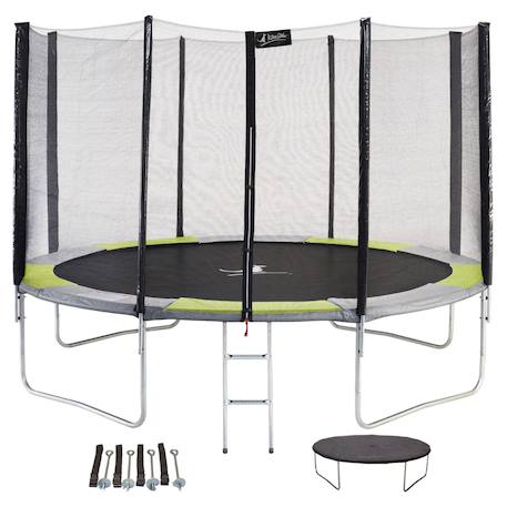 Trampoline rond ø360cm avec filet, échelle, bâche et kit ancrage - ralli 360 Vert 1 - vertbaudet enfant 