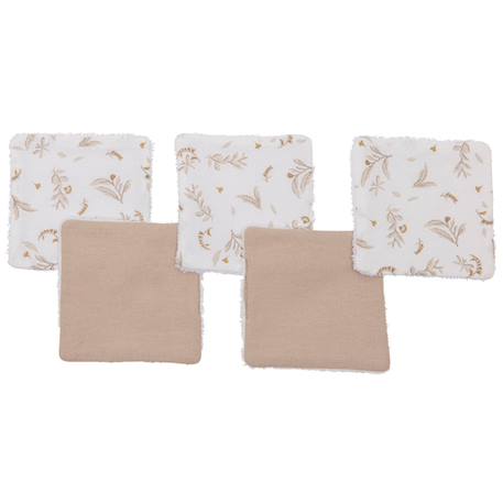 Lot de 5 lingettes lavables biscuit Beige, écru 3 - vertbaudet enfant 