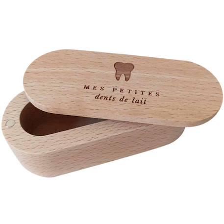 Boîte à dents de lait en bois de hêtre Bois clair 1 - vertbaudet enfant 