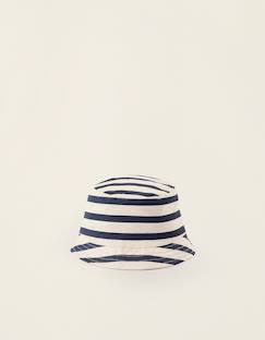 Chapeau en sergé à rayures avec bandes latérales  - vertbaudet enfant