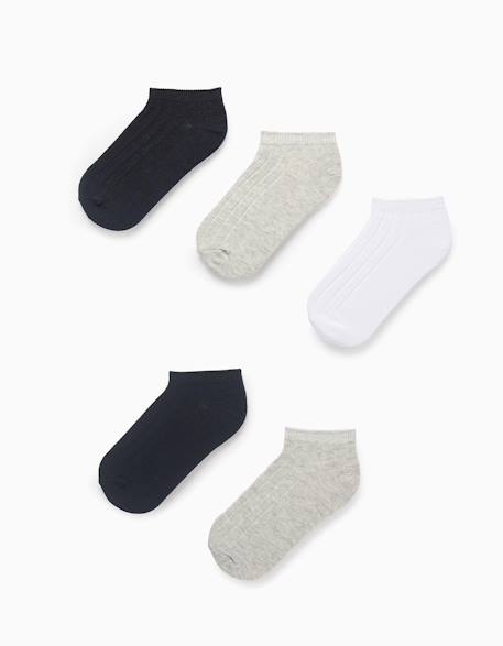 Pack 5 paires de socquettes côtelées Multicolore 1 - vertbaudet enfant 