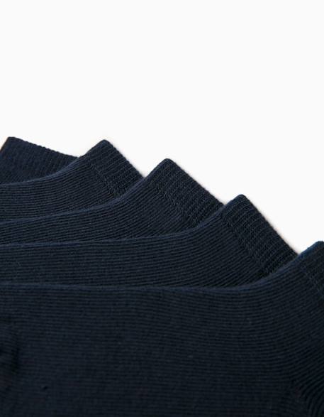 Pack 5 paires de socquettes unies Bleu foncé 2 - vertbaudet enfant 