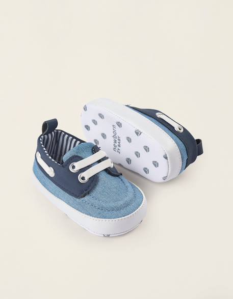 Chaussures bateau Beige+Bleu foncé 6 - vertbaudet enfant 