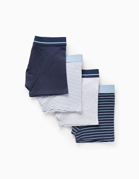 Pack 4 boxers à rayures Multicolore 1 - vertbaudet enfant 