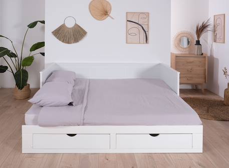 Lit banquette extensible miho Blanc 3 - vertbaudet enfant 