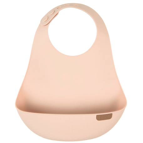Bavoir récupérateur en silicone difax lovi Beige+Vert 1 - vertbaudet enfant 