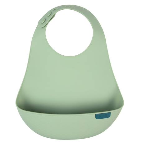 Bavoir récupérateur en silicone difax lovi Beige+Vert 7 - vertbaudet enfant 