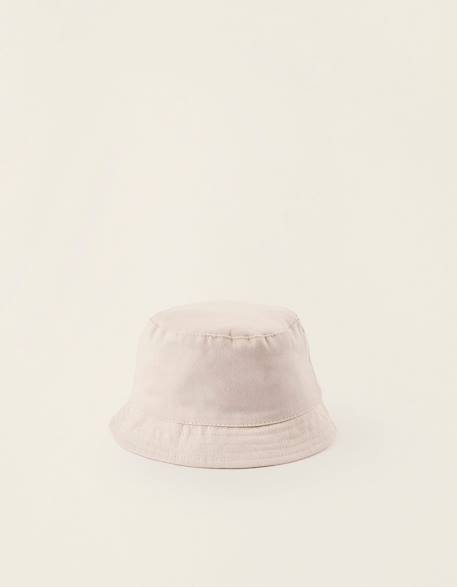 Chapeau en sergé avec bandes latérales Beige clair 1 - vertbaudet enfant 