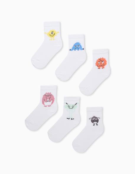 Pack 6 paires de chaussettes Blanc 1 - vertbaudet enfant 