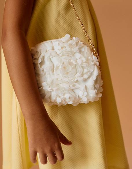 Sac bandoulière avec effet de fleurs Blanc 1 - vertbaudet enfant 