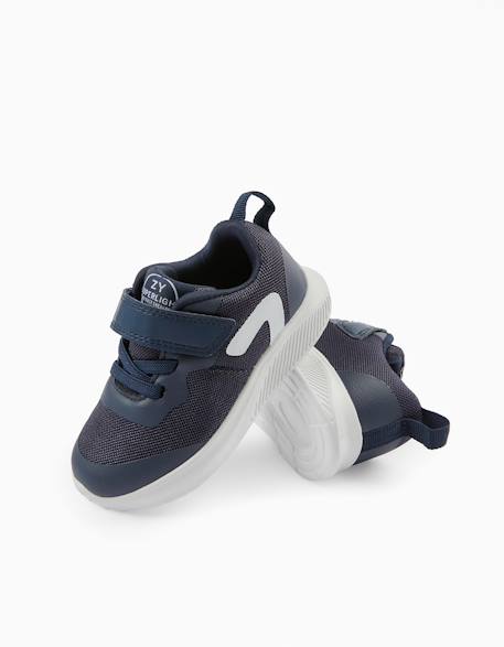 Chaussures avec des lacets élastiques Bleu foncé 3 - vertbaudet enfant 