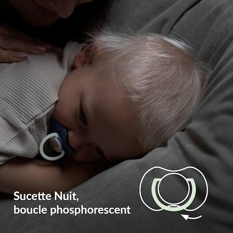 Lot de 2 sucettes dynamique lovi nuit & jour Bleu+Rose 4 - vertbaudet enfant 