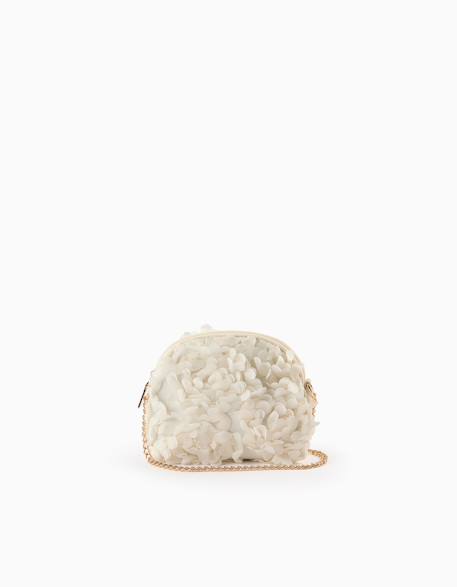Sac bandoulière avec effet de fleurs Blanc 3 - vertbaudet enfant 