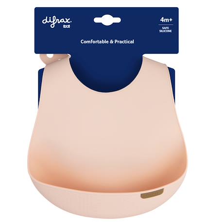 Bavoir récupérateur en silicone difax lovi Beige+Vert 3 - vertbaudet enfant 
