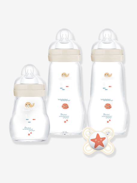 Coffret de biberons en verre beige 1 - vertbaudet enfant 
