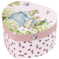 Linge de maison et décoration-Décoration-Boîte à bijoux musicale coeur pierre lapin