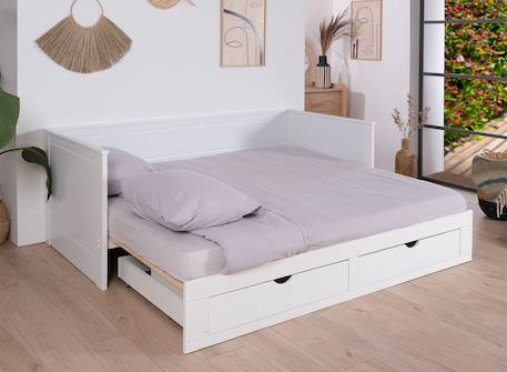 Lit banquette extensible miho Blanc 4 - vertbaudet enfant 