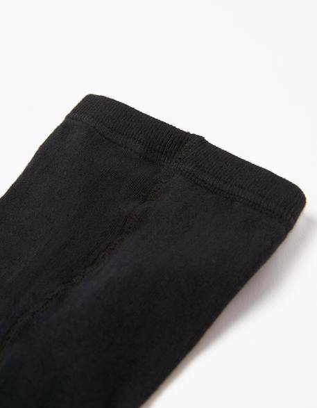Collants en maille côtelée anti-boulochage Noir 2 - vertbaudet enfant 