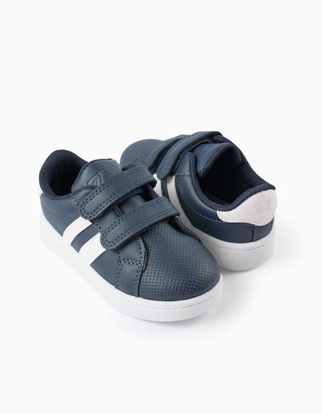 Baskets avec rayures Bleu foncé 2 - vertbaudet enfant 