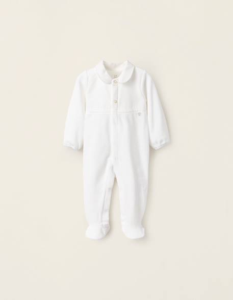 Bébé-Grenouillère en velours texturé