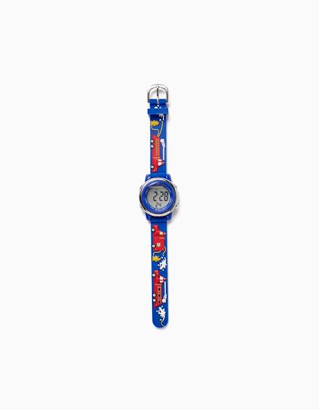 Montre avec camions de pompiers Bleu 1 - vertbaudet enfant 