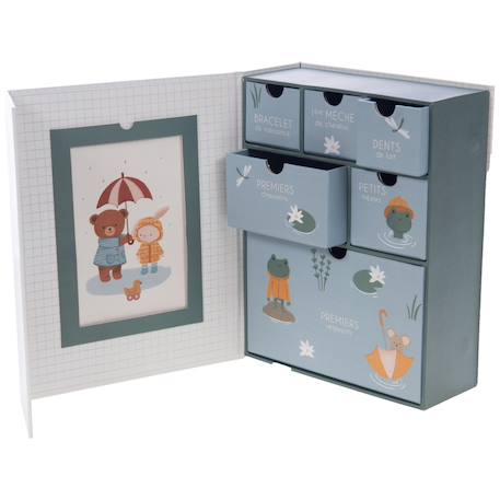Coffret souvenirs naissance Marron, bleu 1 - vertbaudet enfant 