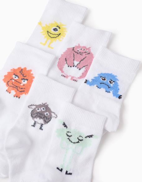 Pack 6 paires de chaussettes Blanc 2 - vertbaudet enfant 