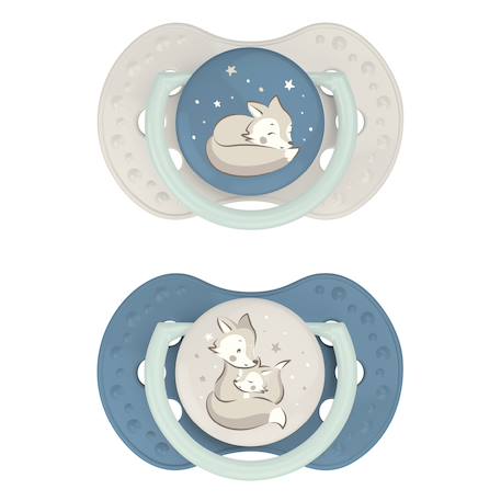 Lot de 2 sucettes dynamique lovi nuit & jour Bleu+Rose 1 - vertbaudet enfant 