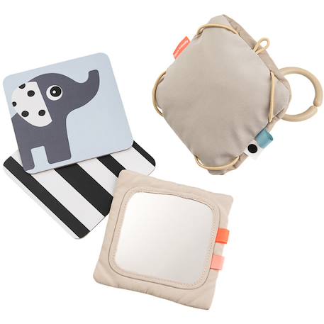 Support avec cartes de motifs contrastés deer friends sable Sable 1 - vertbaudet enfant 