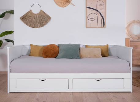 Lit banquette extensible miho Blanc 2 - vertbaudet enfant 