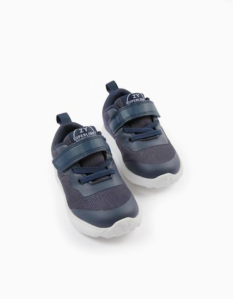 Chaussures avec des lacets élastiques Bleu foncé 2 - vertbaudet enfant 