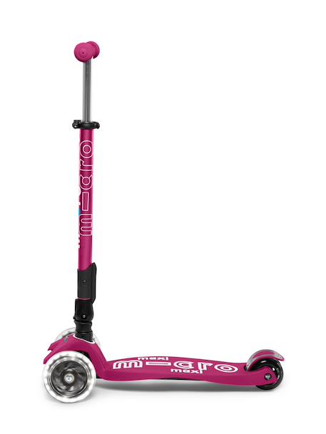 Trottinette enfant maxi micro deluxe pliable   led Baie rouge+Bleu pétrole 3 - vertbaudet enfant 
