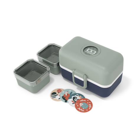 Lunch box à compartiments 800ml tresor Blanc/rose+Bleu dino+Bleu infinity+Bleu wolf+Bleu/crème+Cannelle fox+Rose birds+Rose blush+Rose papercut+Vert forest+Vert raccoon+Vert/bleu 64 - vertbaudet enfant 