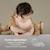Bavoir récupérateur en silicone difax lovi Beige+Vert 2 - vertbaudet enfant 