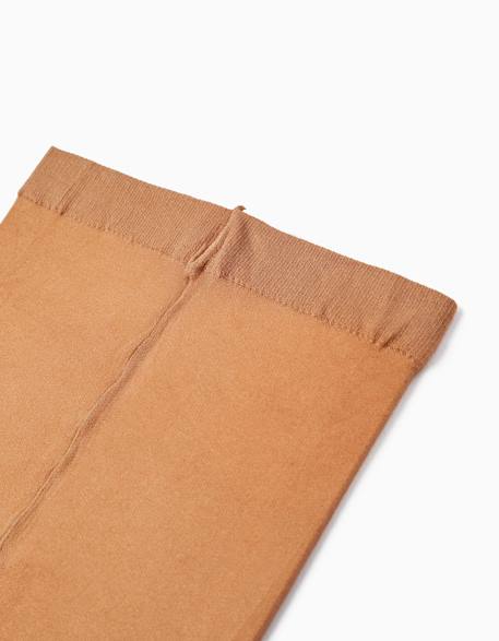 Pack 2 collants en microfibre Beige clair 2 - vertbaudet enfant 