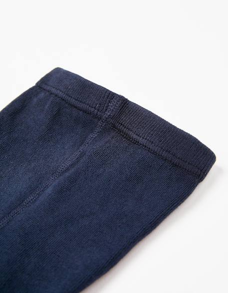 Collant en maille côtelée anti-boulochage Bleu foncé 3 - vertbaudet enfant 